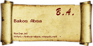 Bakos Absa névjegykártya